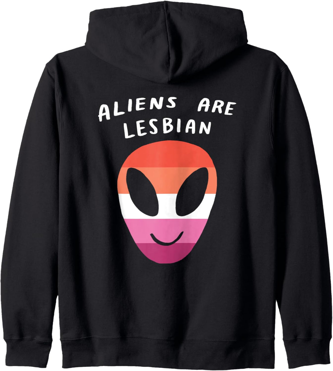 Aliens Are Lesbian Pink LGBTQ Aesthetic Pride Flag Space Kapuzenjacke