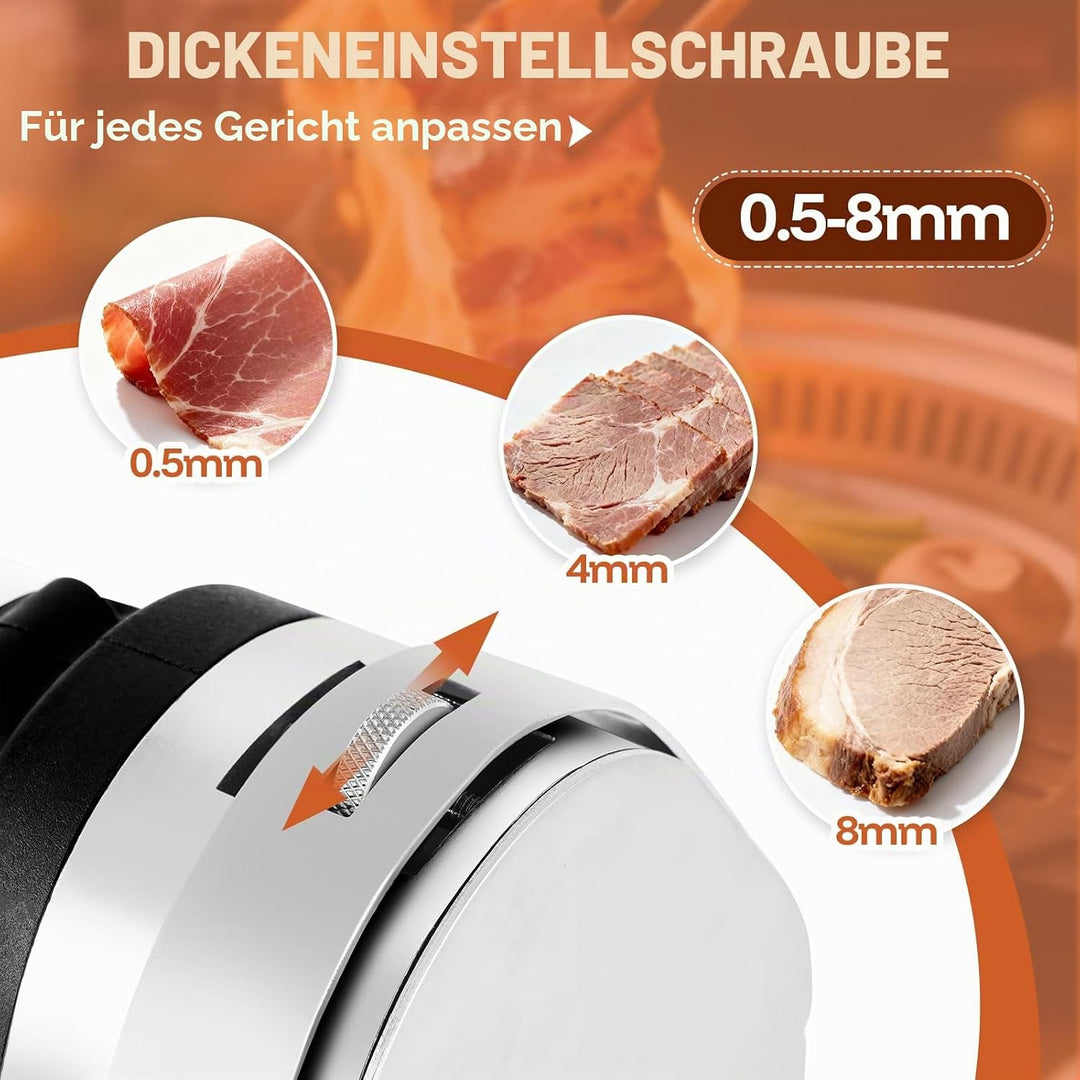YJINGRUI Dönermesser Elektrisch, Elektrisches Kebabmesser/Schneidemesser, 2 Edelstahlklingen, 80 Wa