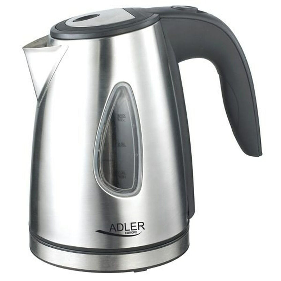 Adler AD 1203 AD1203 Wasserkocher 1630 W, Edelstahl 1 Liter, Silber/Schwarz