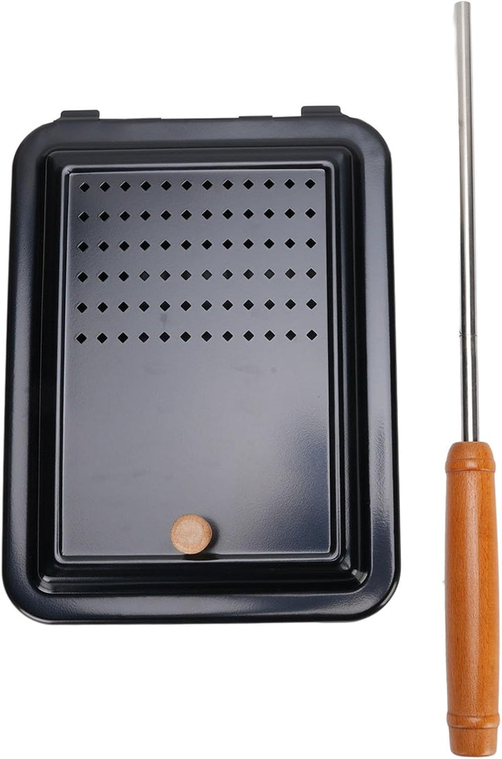 Handwerkspopcorn Grillschale, Manuelle Popcornpfanne mit Holzgriff, Hergestellt aus Premium -Eisen Z