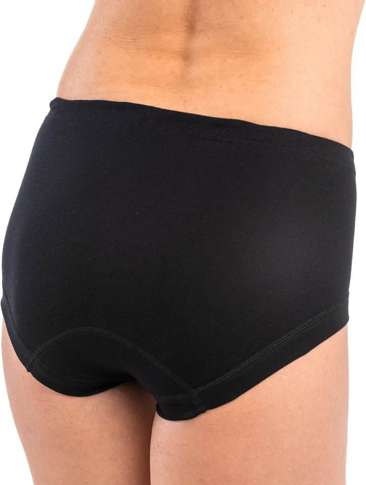 HERMKO 3er Pack Damen Taillenslip aus 100% Bio-Baumwolle mit Tunnelzug und elastischem Beinabschluss