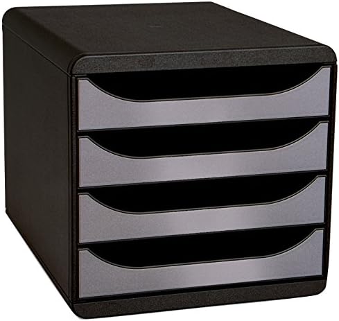 Exacompta 310438D Premium Ablagebox mit 4 Schubladen für DIN A4+ Dokumente. Belastbare Schubladenbox
