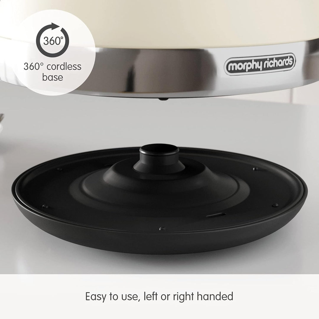 Morphy Richards Venture 100132 Wasserkocher, Pyramidenform, 1,5 l, 3 kW, Rapid Boil Cremefarben VENT