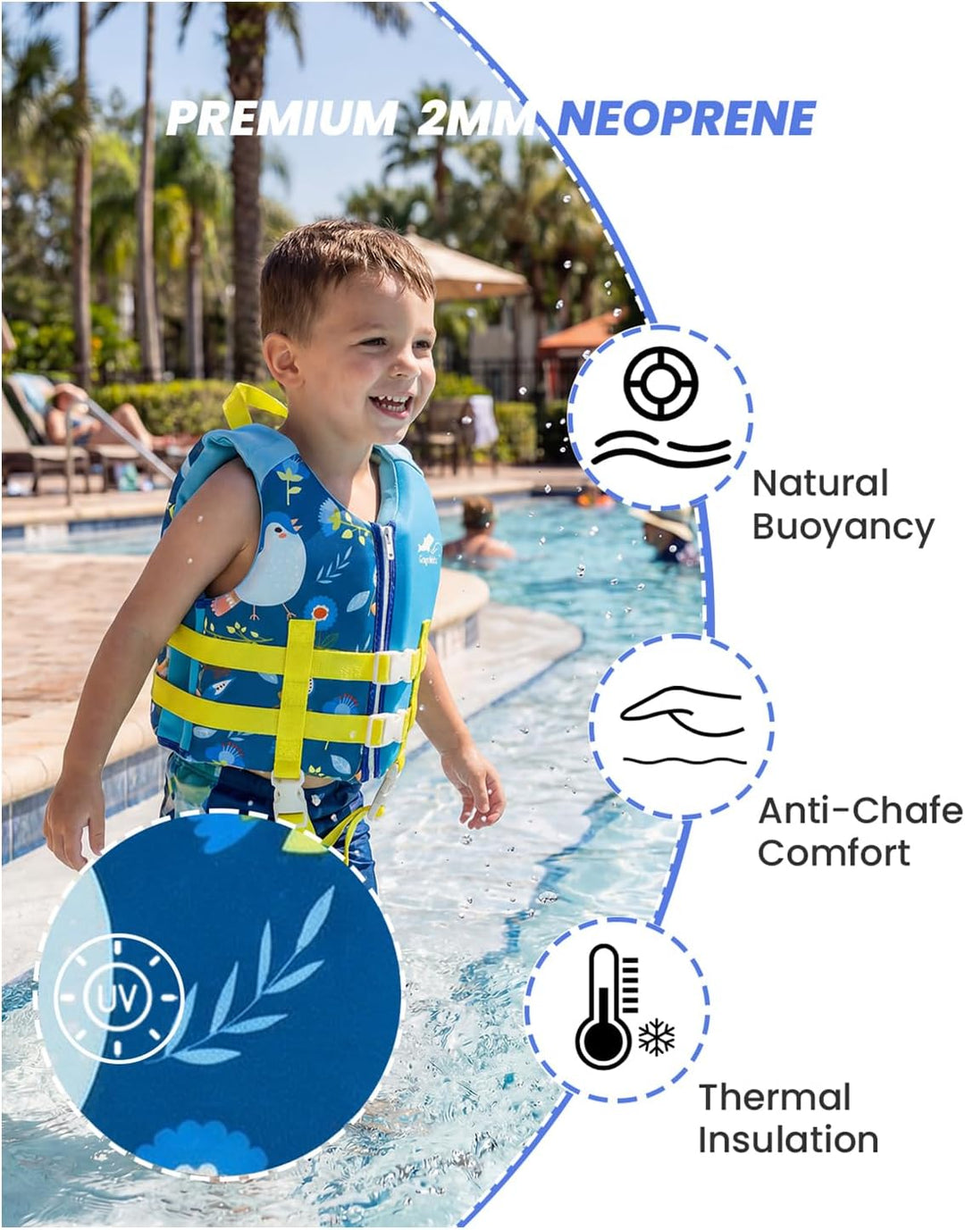 Gogokids Kinder Schwimmweste Float Jacket – Kleinkind Badeanzug Assist Bademode Schwimmtraining Auft