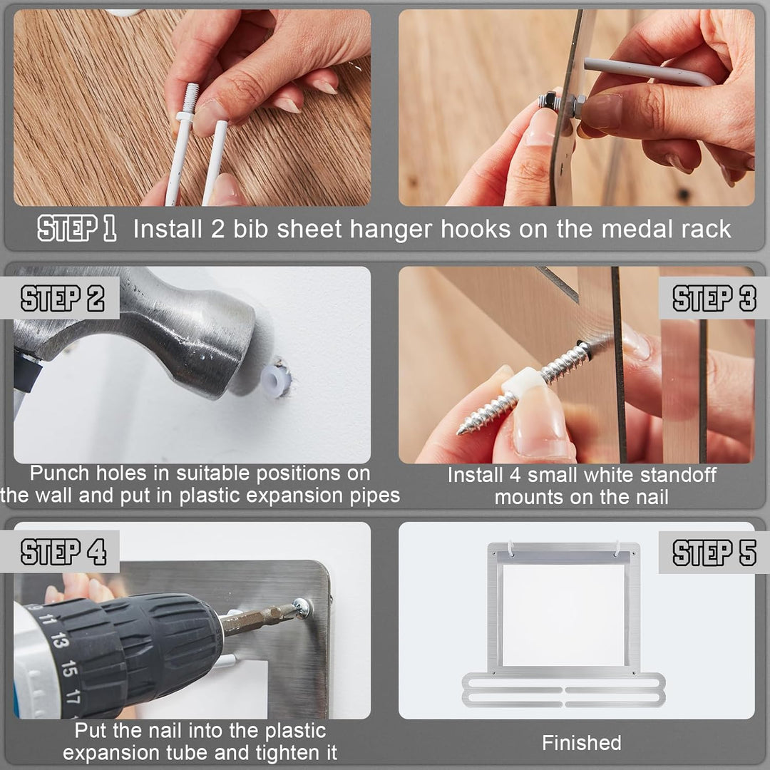 Moxweyeni Medaillen- und Startnummernhalter, Wandmontage, Medaillenaufhänger, Geschenk für Läuferinn