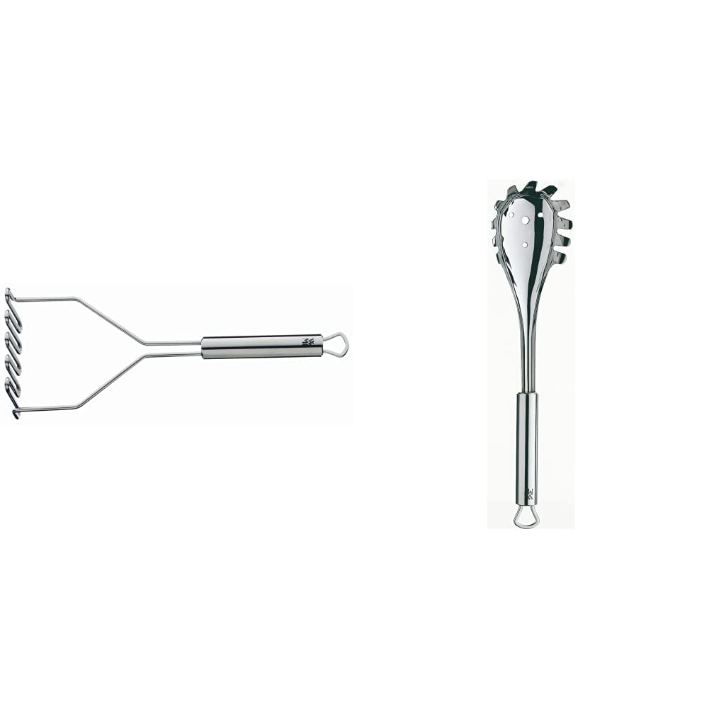 WMF Profi Plus Kartoffelstampfer 29 cm, spülmaschinengeeignet &amp; Profi Plus Spaghettilöffel 32 cm, Cr