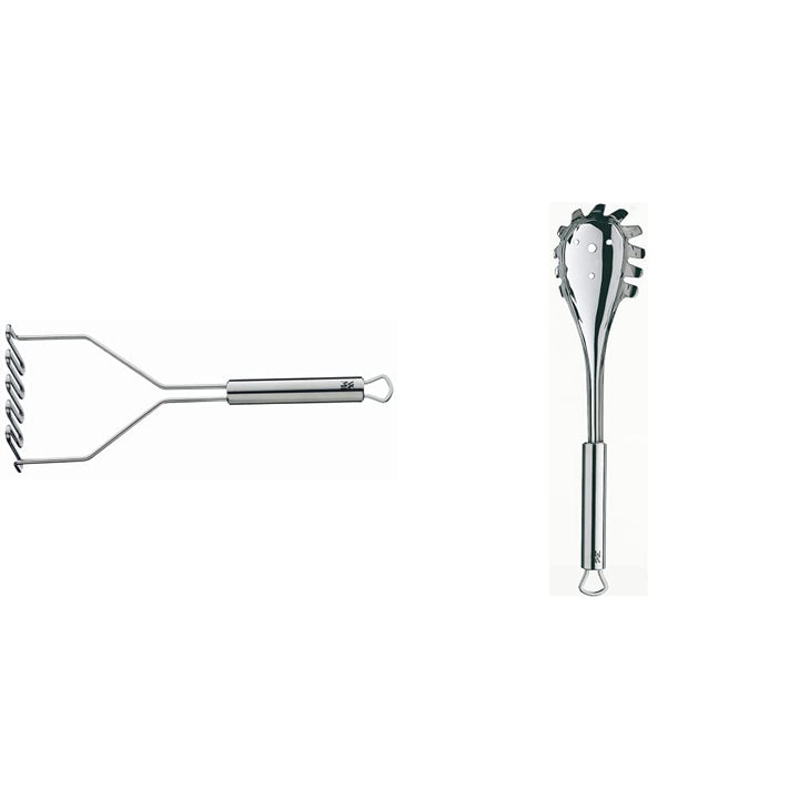 WMF Profi Plus Kartoffelstampfer 29 cm, spülmaschinengeeignet &amp; Profi Plus Spaghettilöffel 32 cm, Cr