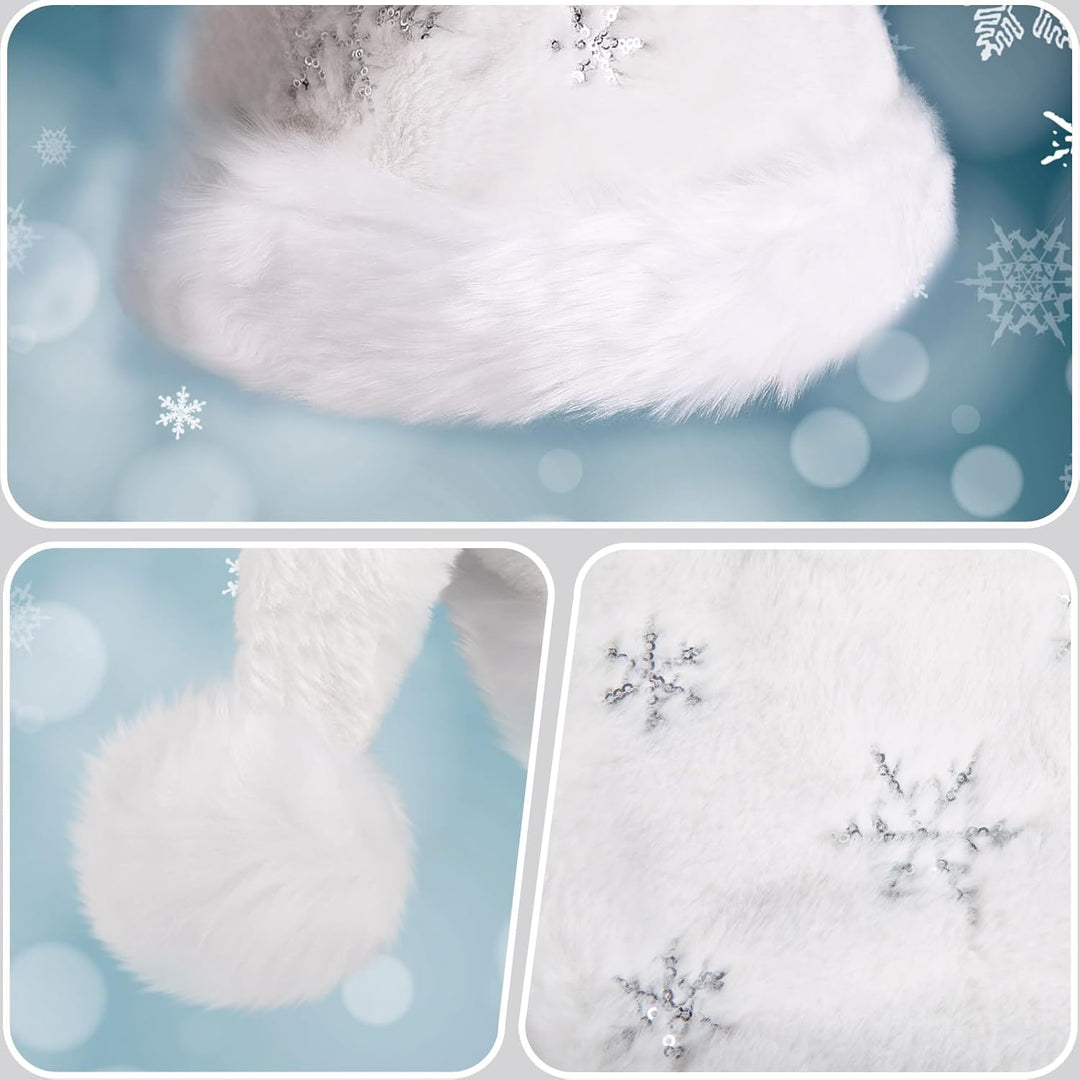 Weihnachtsmütze für Erwachsene, Plüsche Nikolausmütze für Damen und Herren, Warm and Dicker Weihnach