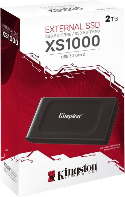 Kingston XS1000 2TB SSD, Externe SSD, USB 3.2 Gen 2, Portable SSD, Bis zu 1050MB/s, SXS1000/2000G, 2
