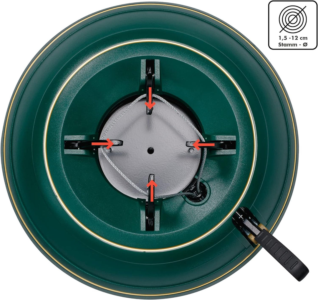 KRINNER Weihnachtsbaum Christbaumständer Vario Classiv Grün 39cm inkl. Fusspedal-und Einseiltechnik