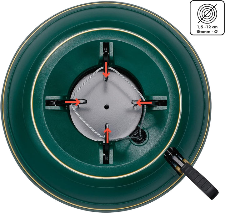 KRINNER Weihnachtsbaum Christbaumständer Vario Classiv Grün 39cm inkl. Fusspedal-und Einseiltechnik