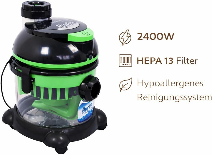 arnica Hydra Nass-Trockensauger - 2400W – Staubsauger mit Wasserfiltersystem - HEPA13 Filter - Hypoa