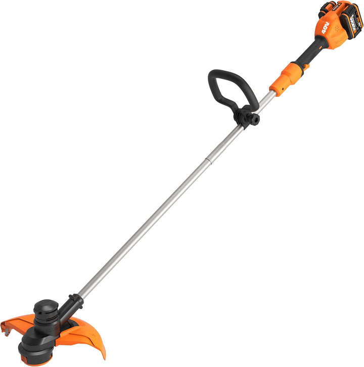 WORX WG183E Rasentrimmer 40 V (2 x 20 V) - Doppelfaden & Doppelleistung - Schnittdurchmesser 33 cm -