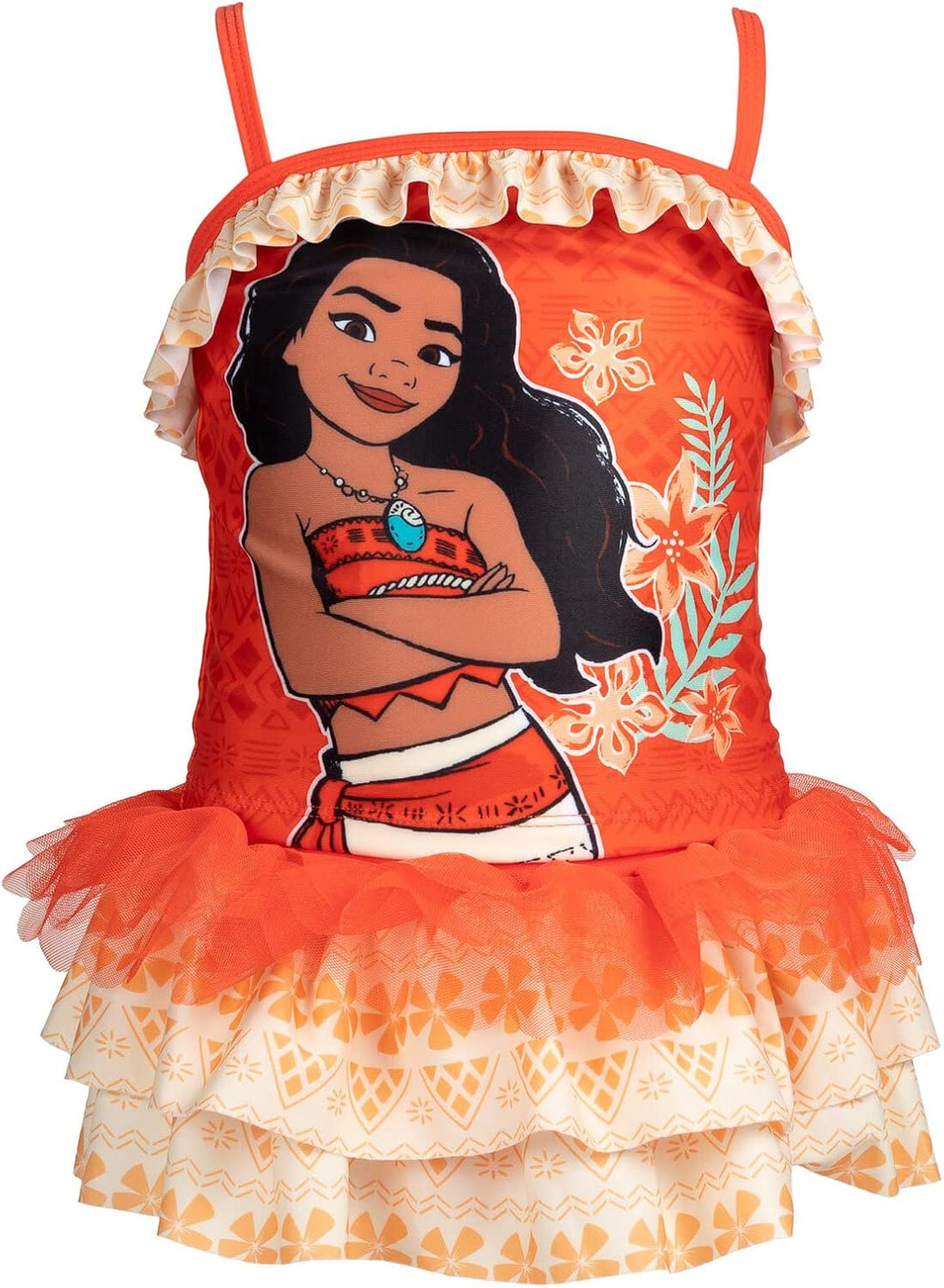 Disney Princess Moana Little Girls Tankini Top Swimsuit & Skirt Set Orange 5