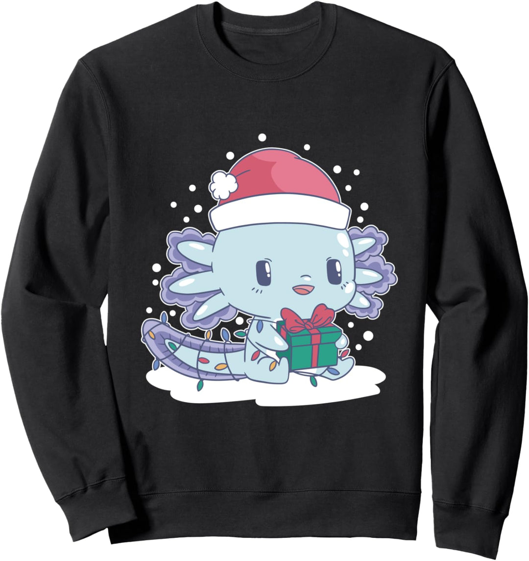 Weihnachten Axolotl Süsses Kawaii Axolotl mit Weihnachtsmütze Sweatshirt