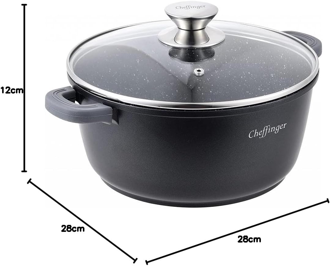 Cheffinger Kochtopf Ø 28 Aluguss Induktion Ø28cm Suppentopf Pfanne