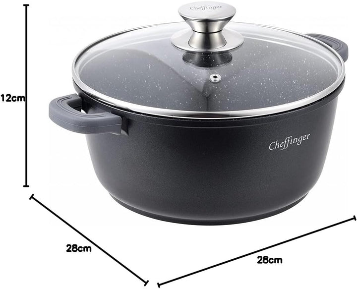 Cheffinger Kochtopf Ø 28 Aluguss Induktion Ø28cm Suppentopf Pfanne