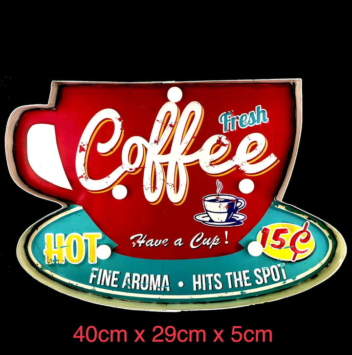 DiiliHiiri Leuchtschild Retro-Schild Wandschild im Vintage-Stil LED Schild für Cafe Pub Dekoschild Z