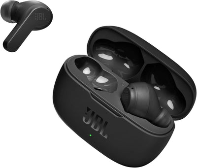 JBL Wave 200 TWS True-Wireless In-Ear Bluetooth-Kopfhörer in Schwarz – Kabellose Ohrhörer mit integr