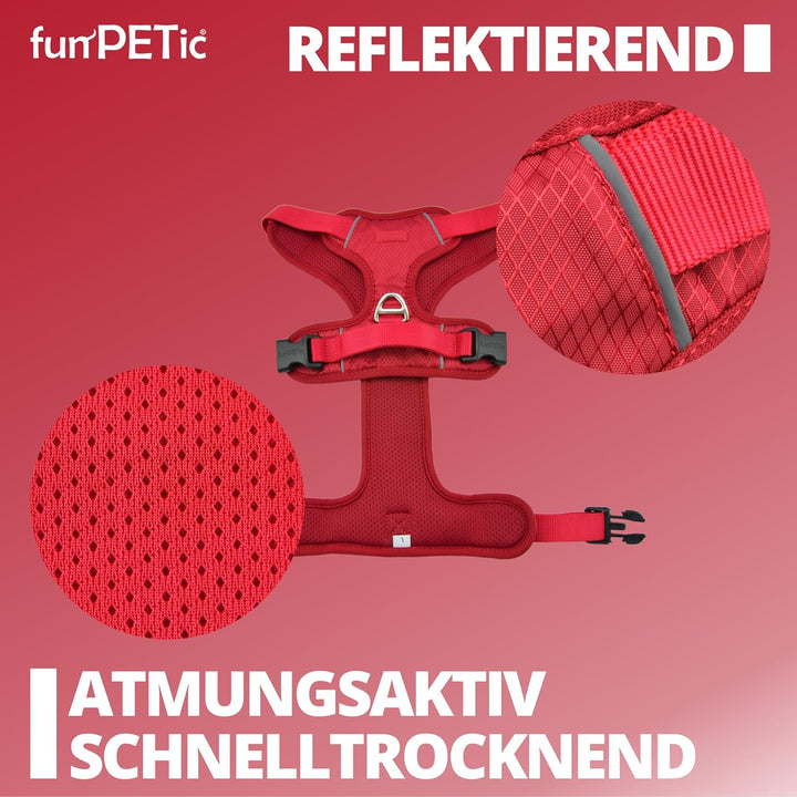 funPETic Hundegeschirr Essential - Anti-Zug Geschirr, reflektierend, gepolstert und atmungsaktiv - B