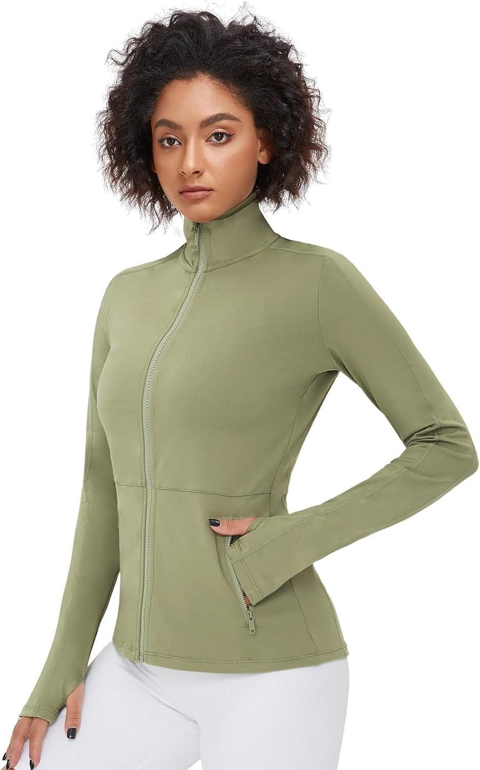 VUTRU Damen Laufjacke Hoher Kragen Leicht Sportjacke Langarm Yoga Shirt Fitness Jacke Atmungsaktive