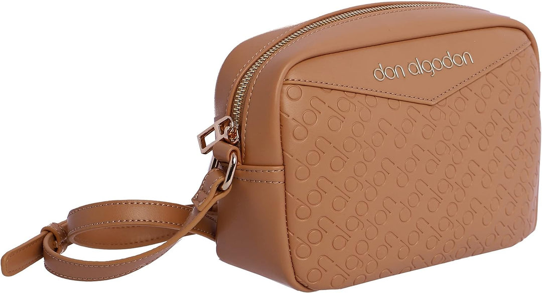 DON ALGODON Damen Lula Umhängetaschen, 21(ancho) x 8(Fondo) x 15(Alto) cm Beige, Beige