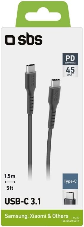 SBS CABLE DATOS/CARGA USB 3.1 TYPE C - TYPE C 1,5MTS