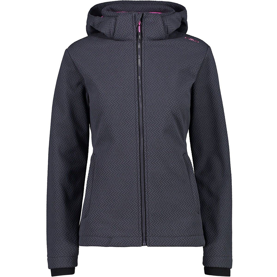 CMP Woman Jacket Zip Hood grau 34 Titanio-Lila Fluoreszierend, 34 Titanio-Lila Fluoreszierend