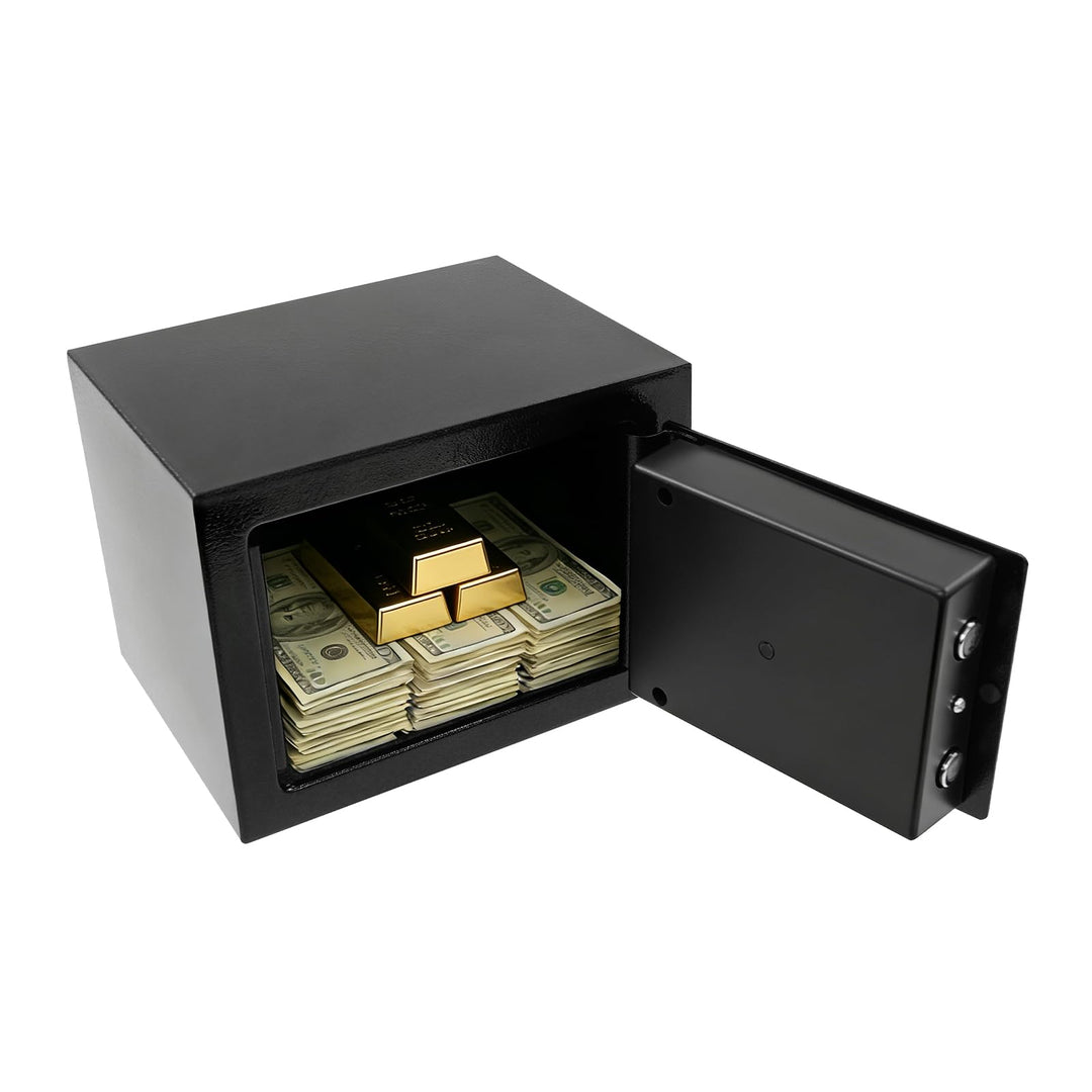 Tresor Safe 17x23x17cm Doppelstahlbolzen Stahltür Zahlenschloss Notschlüssel Montagematerial Möbeltr