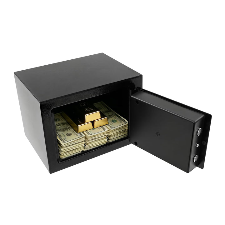 Tresor Safe 17x23x17cm Doppelstahlbolzen Stahltür Zahlenschloss Notschlüssel Montagematerial Möbeltr