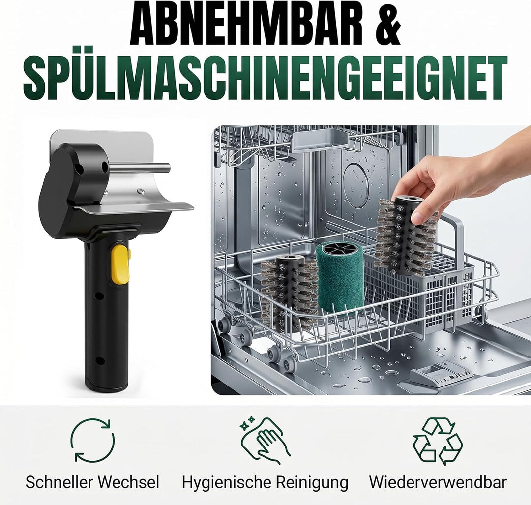 Elektrisches Grillbürstenkabelloser Reiniger mit 2000mAh Akku, 550U/min Motor & Doppelsicherheitssch