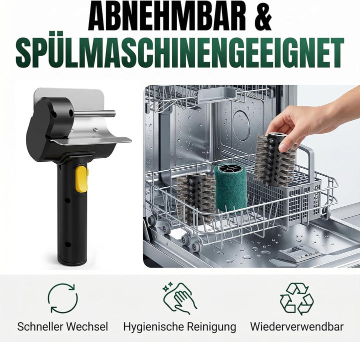 Elektrisches Grillbürstenkabelloser Reiniger mit 2000mAh Akku, 550U/min Motor & Doppelsicherheitssch