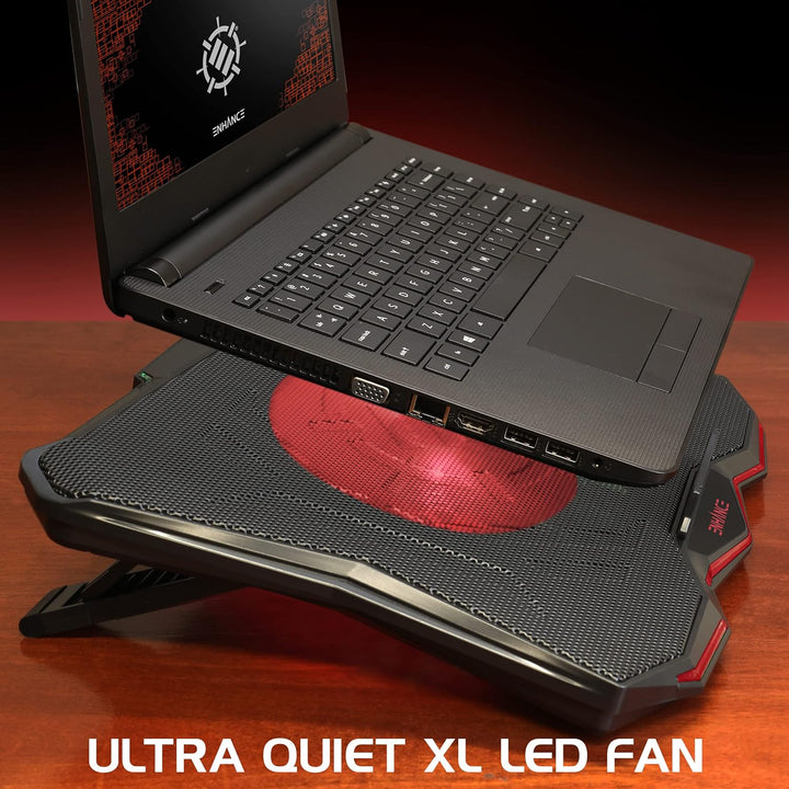 ENHANCE Gaming Laptop Kühlständer - Laptop Kühler mit 7 verstellbaren Höheneinstellungen & Dual USB