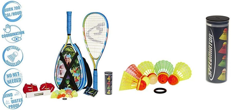 Speedminton® S700 Set – Original Speed Badminton/Crossminton Allround Set inkl. 5 Speeder®, Spielfel