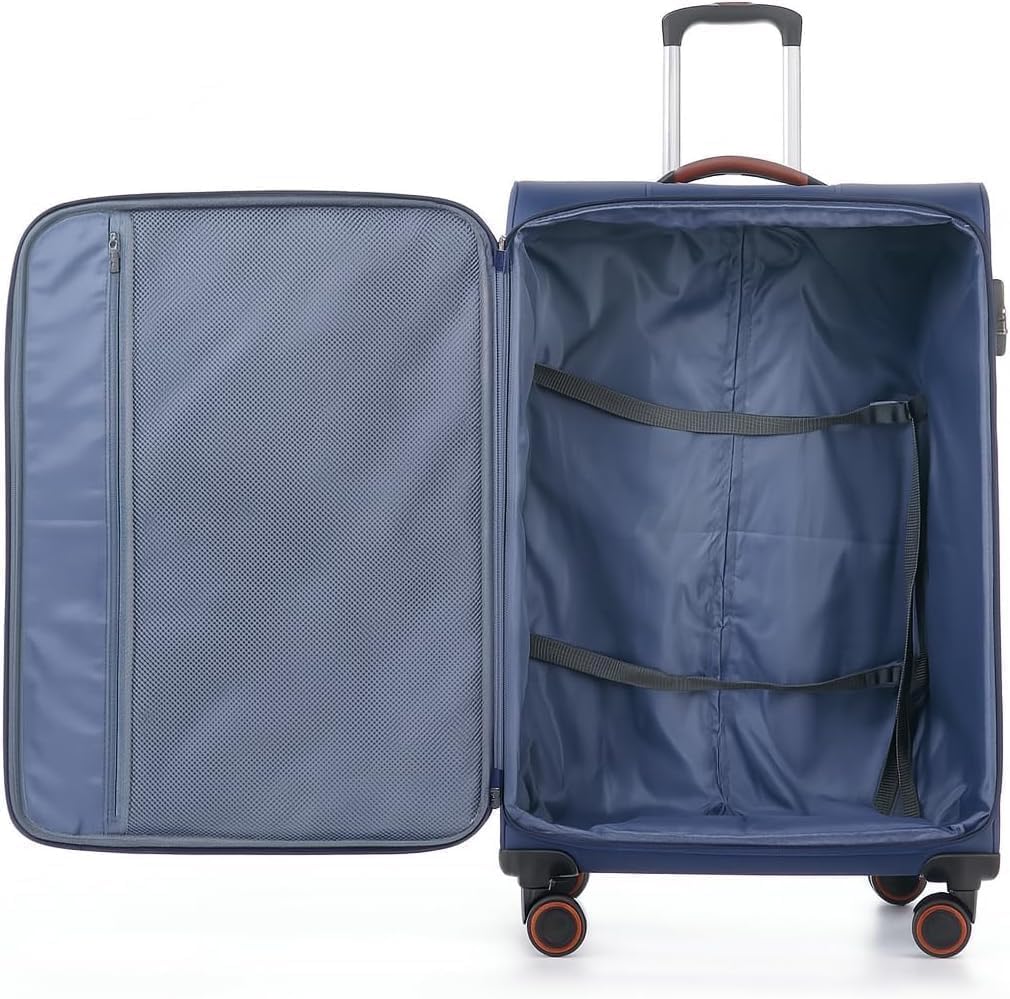 Stoff Kofferset 2 Teilig - Handgepäck und gross Weichschalenkoffer | Leicht Koffer Trolley | Reiseko