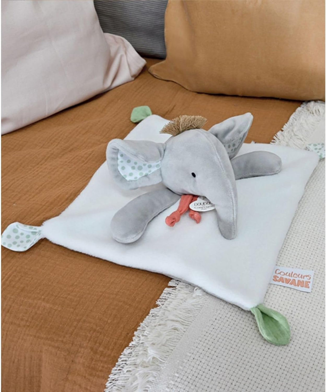 Doudou et Compagnie - Farben Savane – Kuscheltier Elefant – Grau – 25 cm – Geschenk zur Geburt – DC4