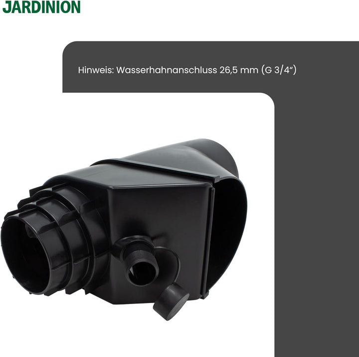 Jardinion Regenwasserfilter, Fallrohr Laubabscheider Schwarz 30,5 x 12 x 17,5 cm Regenwassersammler