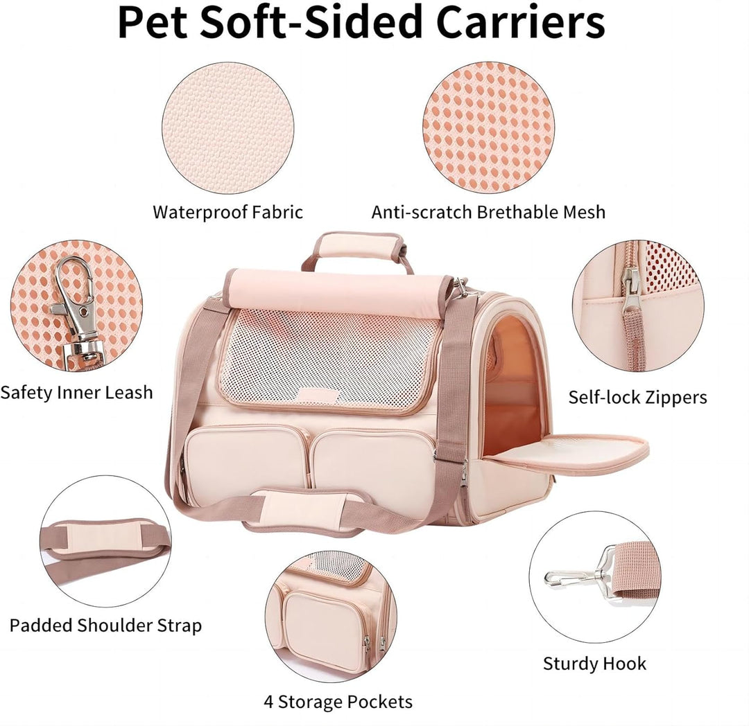 FUKUMARU Transportbox Katze, Faltbare Katzentransportbox, Transportbox Hund mit, Transportbox für Ka
