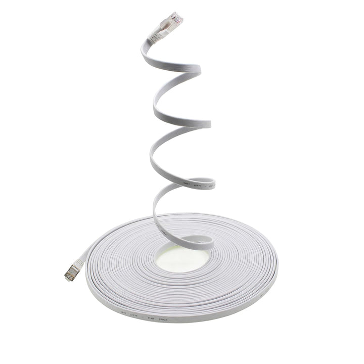 5m - weiss - 10 Stück Cat7 Flachkabel Netzwerkkabel Cat 7 Rohkabel Gigabit Lan (10Gbit/s) Flachbandk