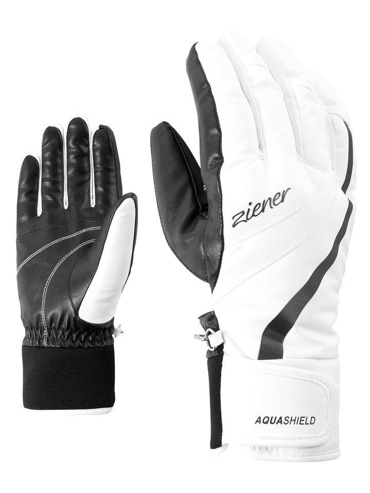 Ziener Damen Kitty As Ski-Handschuhe/Wintersport | Wasserdicht, Atmungsaktiv 6 Weiss, 6 Weiss