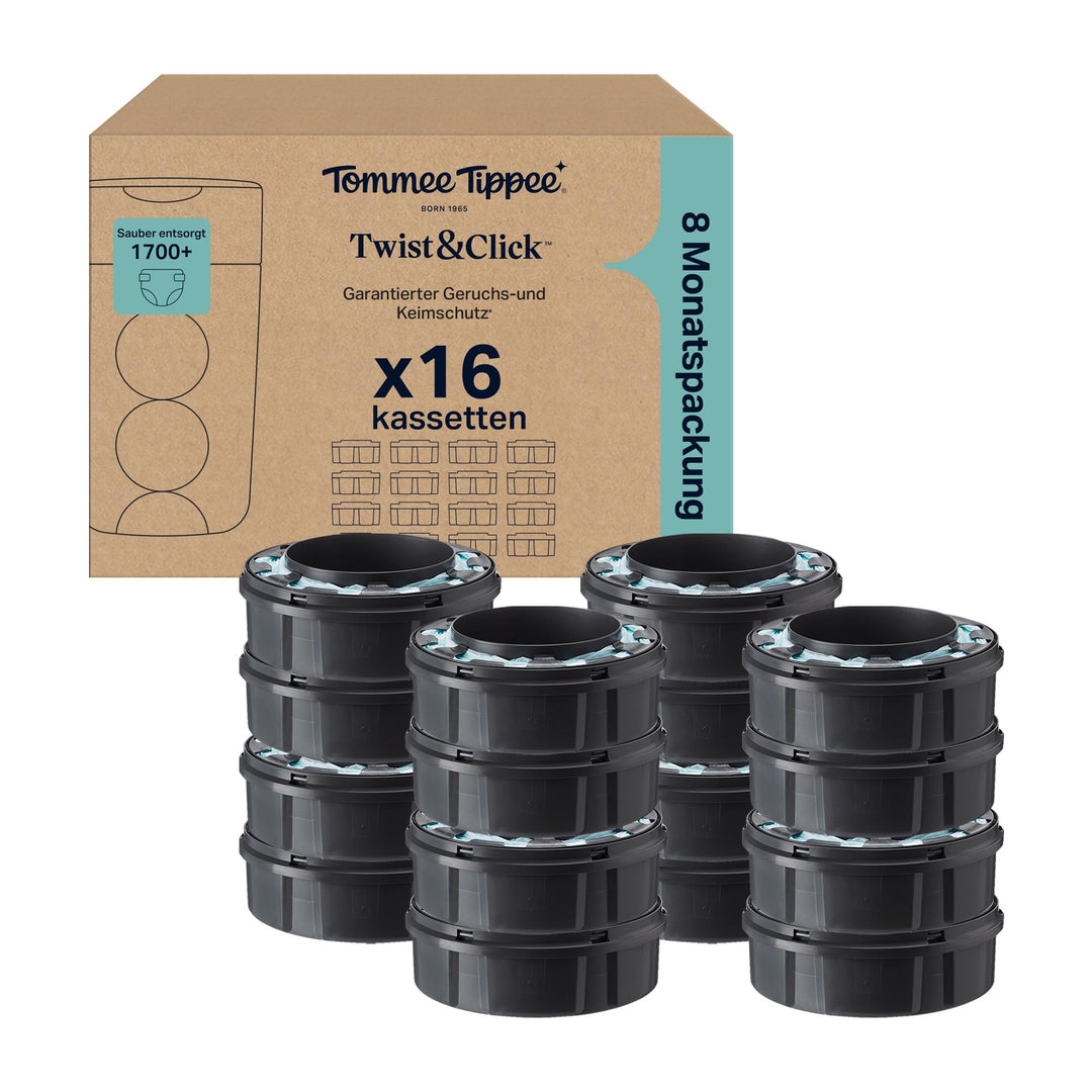 Tommee Tippee Twist & Click Advanced Windelbehälter, Original-Nachfüllkassetten, exklusive 16er-Pack