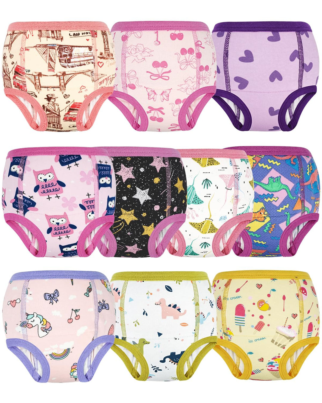 Baby Töpfchen Trainingshose, Packung mit 10 Kinder Töpfchentraining Unterwäsche für Jungen und Mädch