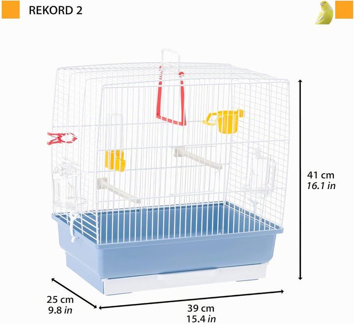 Ferplast Vogelkäfig Kanarienvogel, inkl. Vogelspielzeug, Vogel-Futternapf, Vogel-Sitzstangen, Weiss,