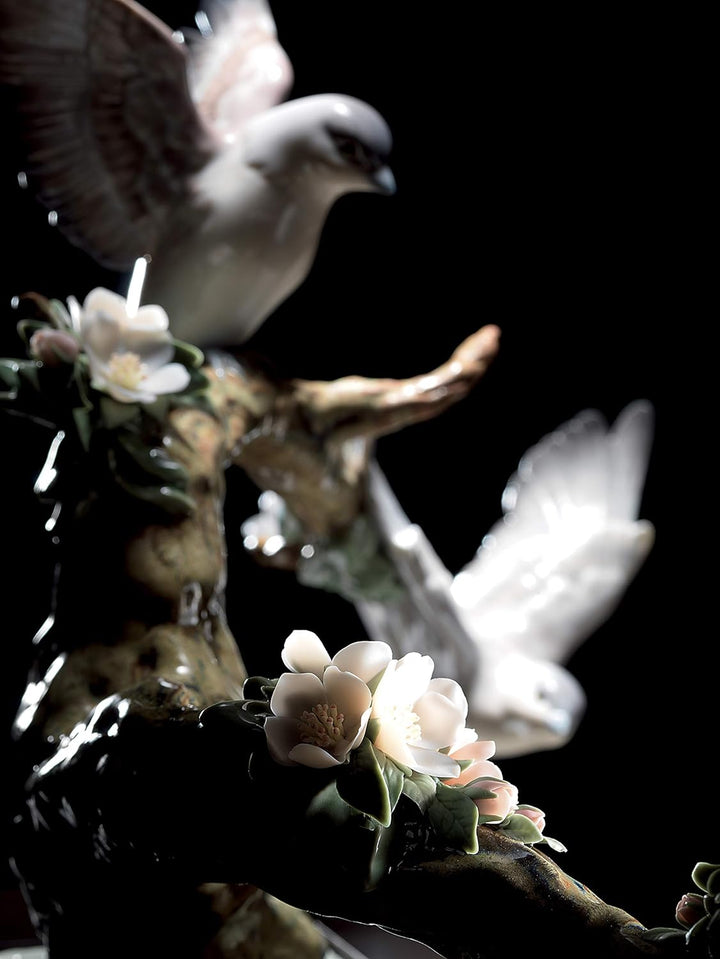 LLADRÓ Vogel-Figur Das Lied des Waldes. Vögel. Porzellan.