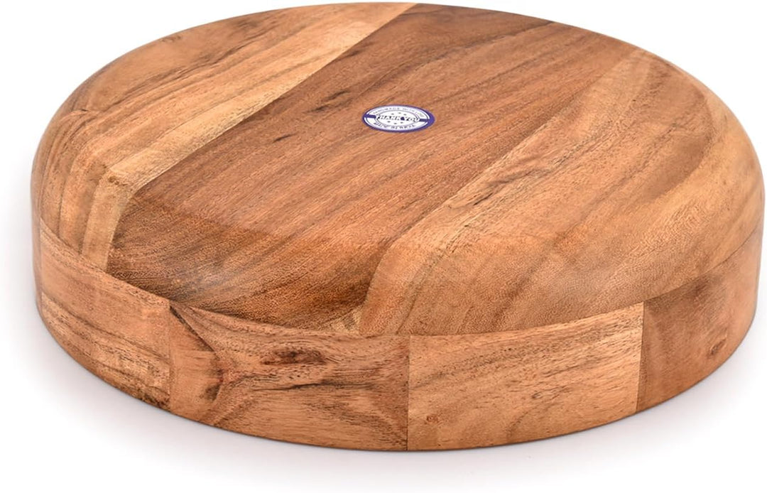 Kaizen Casa Runde Servierschale aus Holz für Obst, Dessertplatte, Tablett, Küche, Esszimmer, Obst, D