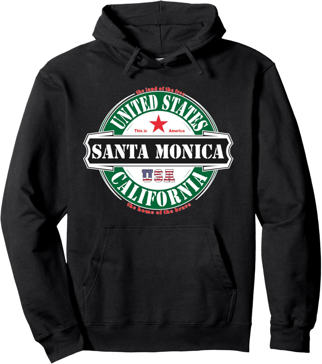 Santa Monica California USA United States Surfer Streetwear Pullover Hoodie