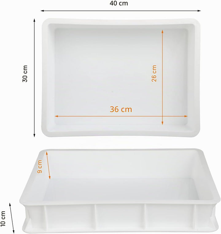 Windfromort Pizzaballenbox – Kunststoff Teigbox – Gärbox Sauerteig &amp; Teig 40×30×10 cm – Pizzateig Bo