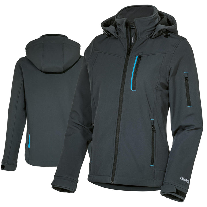 Uvex tune-up Softshell-Arbeitsjacke für Damen - Wasserabweisende Outdoorjacke, Blau