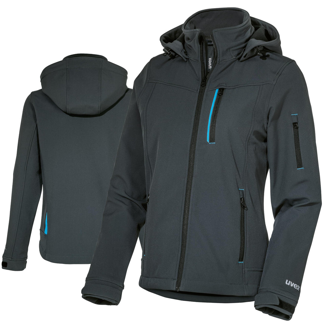 Uvex tune-up Softshell-Arbeitsjacke für Damen - Wasserabweisende Outdoorjacke S Blau, S Blau