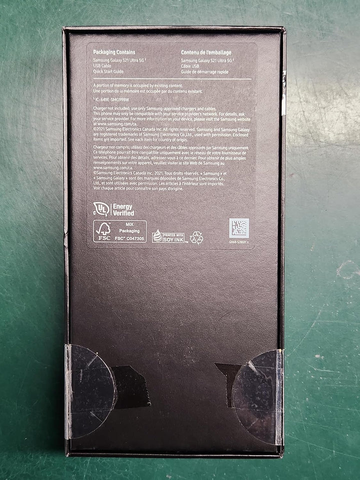 Samsung Galaxy S21 Ultra 5G Smartphone SIM Free Android Mobile Phone Phantom Black 128GB (Renewed)